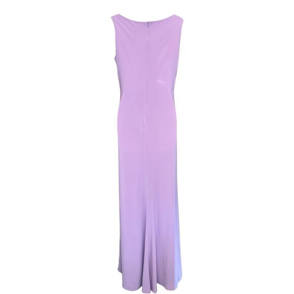 IEENA Mac Duggal V-Neck Ruched Stretch Jersey Gown in Lilac NWOT Size 6 - Picture 5 of 6